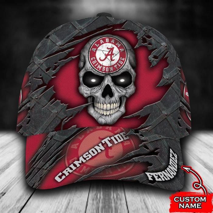 Personalized Alabama Crimson Tide Skull 3D Classic Baseball Cap CNI1194