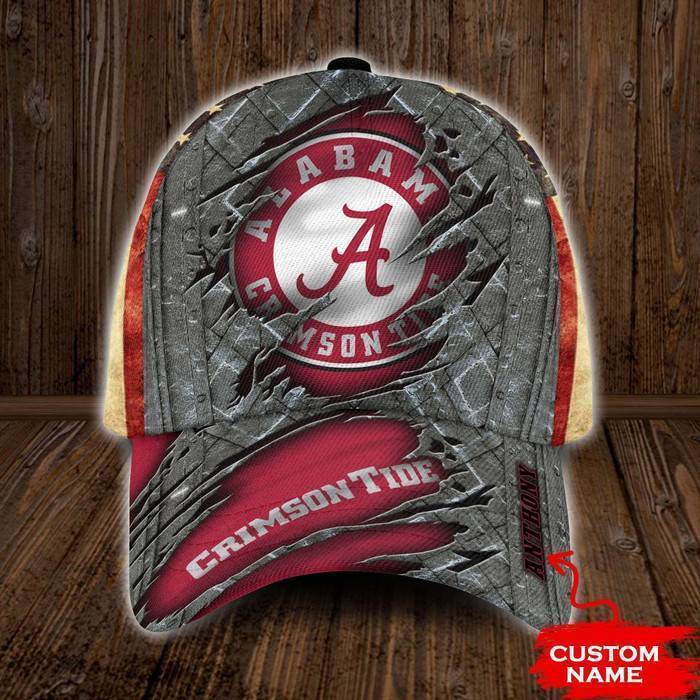 Personalized Alabama Crimson Tide USA Flag 3D Classic Baseball Cap CNI196