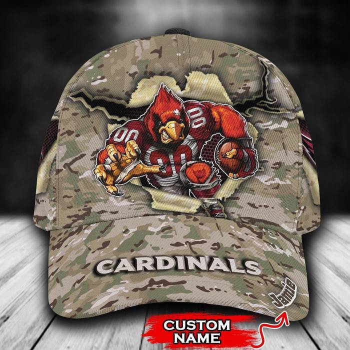 Personalized Arizona Cardinals Camo Mascot 3D Classic Baseball Cap CNI875