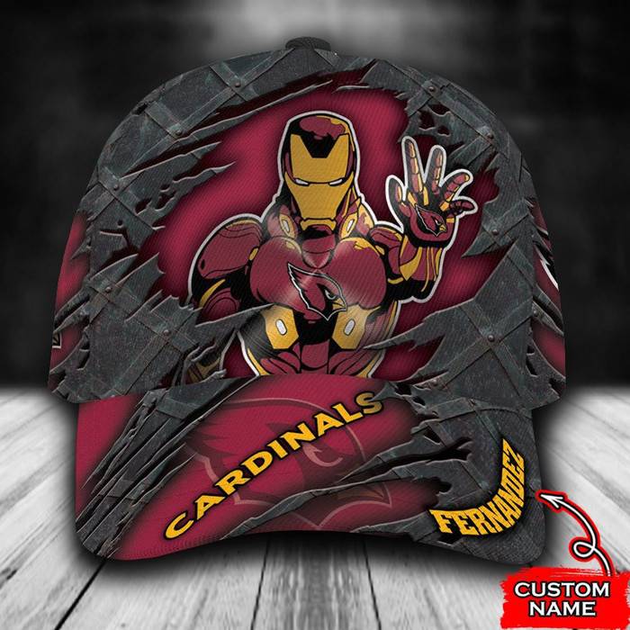 Personalized Arizona Cardinals Iron Man 3D Classic Baseball Cap CNI436