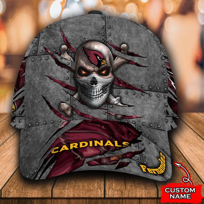 Personalized Arizona Cardinals Skull 3D Baseball Cap CNI1053