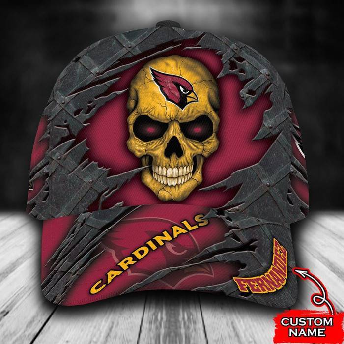 Personalized Arizona Cardinals Skull 3D Classic Baseball Cap CNI1176