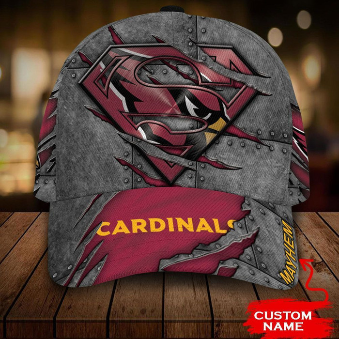 Personalized Arizona Cardinals Superman 3D BaseBall Cap CNI1801