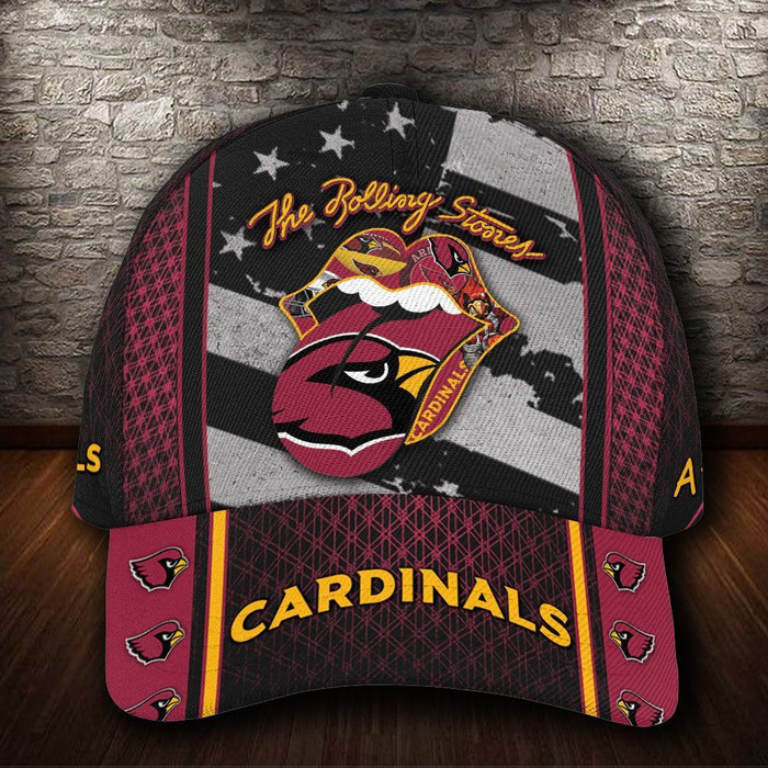 Personalized Arizona Cardinals The Rolling Stones 3D Baseball Cap CNI1085