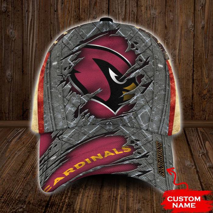 Personalized Arizona Cardinals USA Flag 3D Baseball Cap CNI1532