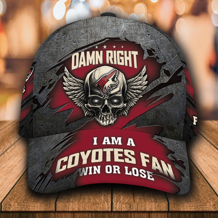 Personalized Arizona Coyotes Skull Damn Right 3D Classic Baseball Cap CNI1187
