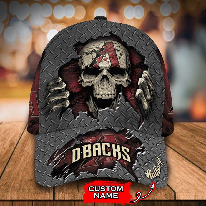 Personalized Arizona Diamondbacks Skeleton 3D Classic Baseball Cap CNI1288