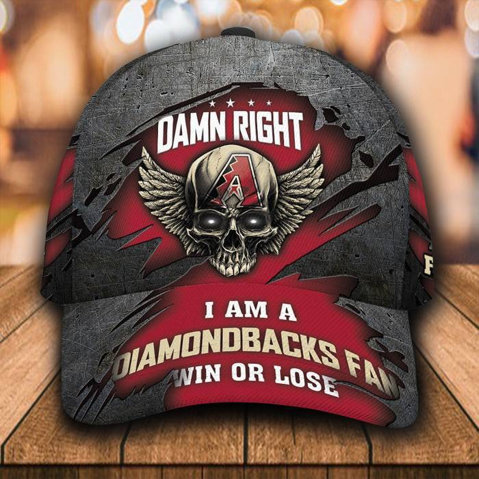 Personalized Arizona Diamondbacks Skull Damn Right 3D Classic Baseball Cap CNI374