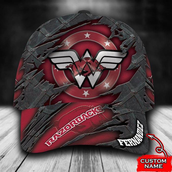 Personalized Arkansas Razorbacks Wonder Woman 3D Classic Baseball Cap CNI872