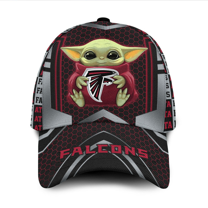 Personalized Atlanta Falcons Baby Yoda 3D Baseball Cap CNI1659