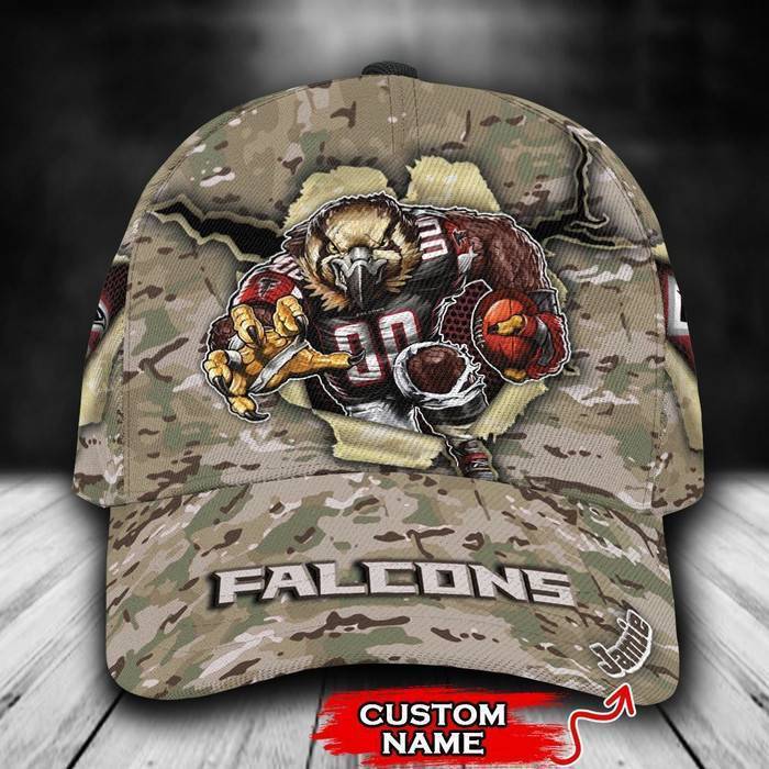 Personalized Atlanta Falcons Camo Mascot 3D Classic Baseball Cap CNI452