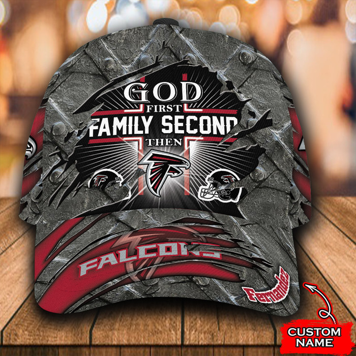Personalized Atlanta Falcons God First Family Second 3D Classic Baseball Cap CNI1223