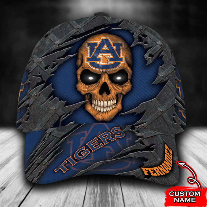 Personalized Auburn Tigers Skull 3D Baseball Cap CNI1147