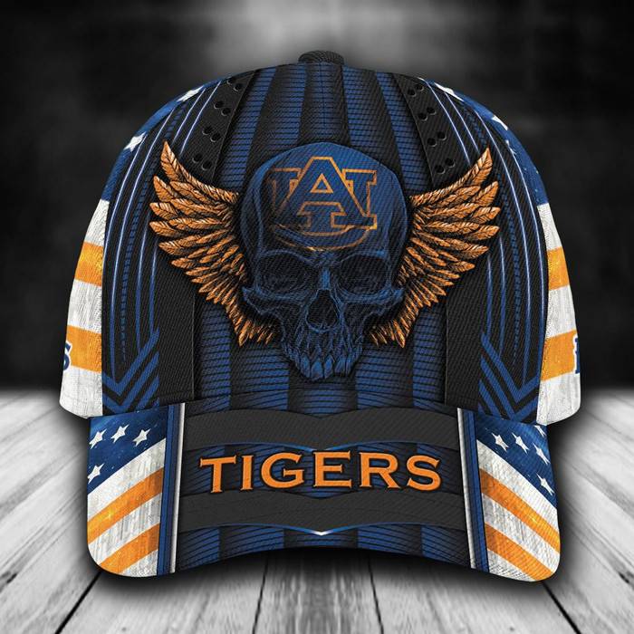 Personalized Auburn Tigers Skull Wings 3D Baseball Cap CNI1153