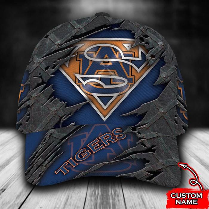 Personalized Auburn Tigers Superman Logo 3D Baseball Cap Navy CNI1593