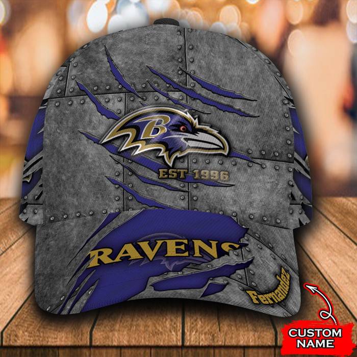 Personalized Baltimore Ravens 3D Classic Baseball Cap CNI1210