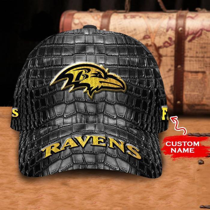 Personalized Baltimore Ravens Crocodile Skin Pattern 3D Classic Baseball Cap CNI528