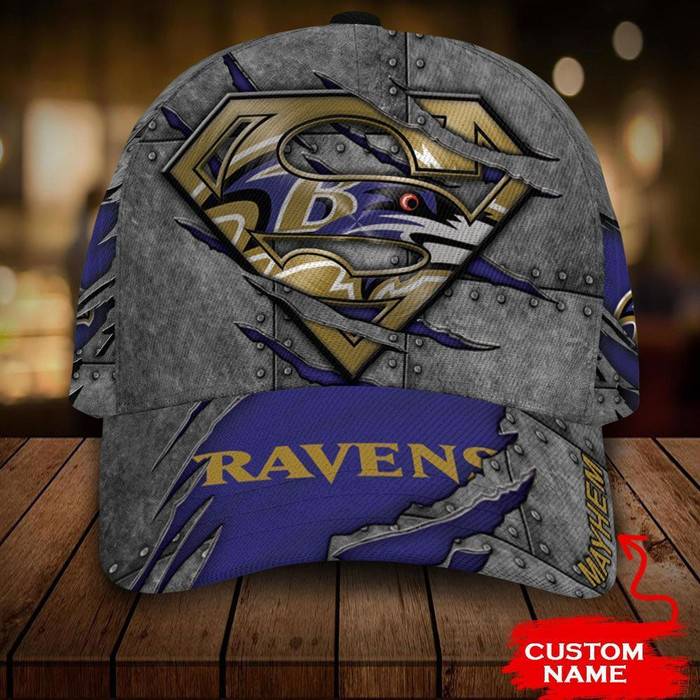 Personalized Baltimore Ravens Superman 3D Classic Baseball Cap CNI943
