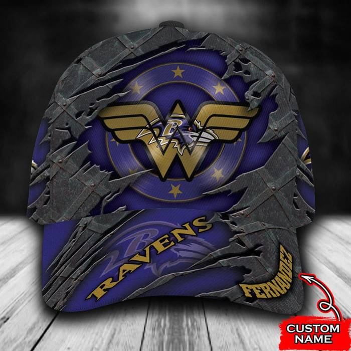 Personalized Baltimore Ravens Wonder Woman 3D Classic Baseball Cap CNI1414