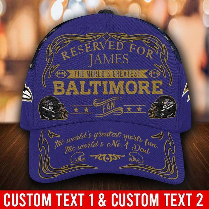 Personalized Baltimore Ravens Worlds Greatest Fan 3D Classic Baseball Cap CNI312