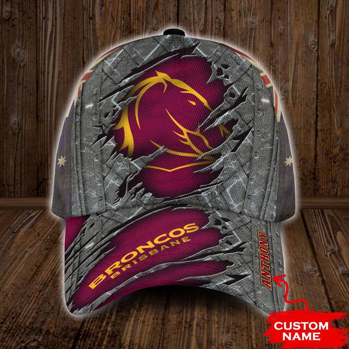 Personalized Brisbane Broncos NRL 3D Classic Baseball Cap CNI801