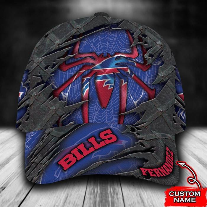Personalized Buffalo Bills Spider Man Marvel 3D Baseball Cap Blue CNI1032