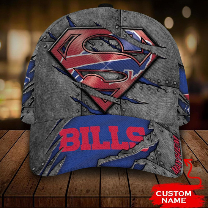 Personalized Buffalo Bills Superman Logo 3D Classic Baseball Cap CNI301