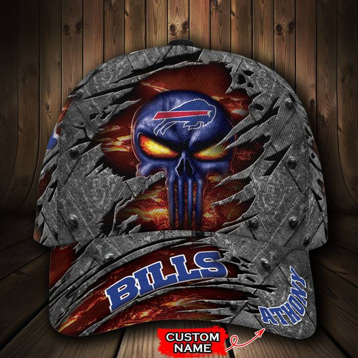 Personalized Buffalo Bills The Punisher Skull 3D Classic Baseball Cap CNI857