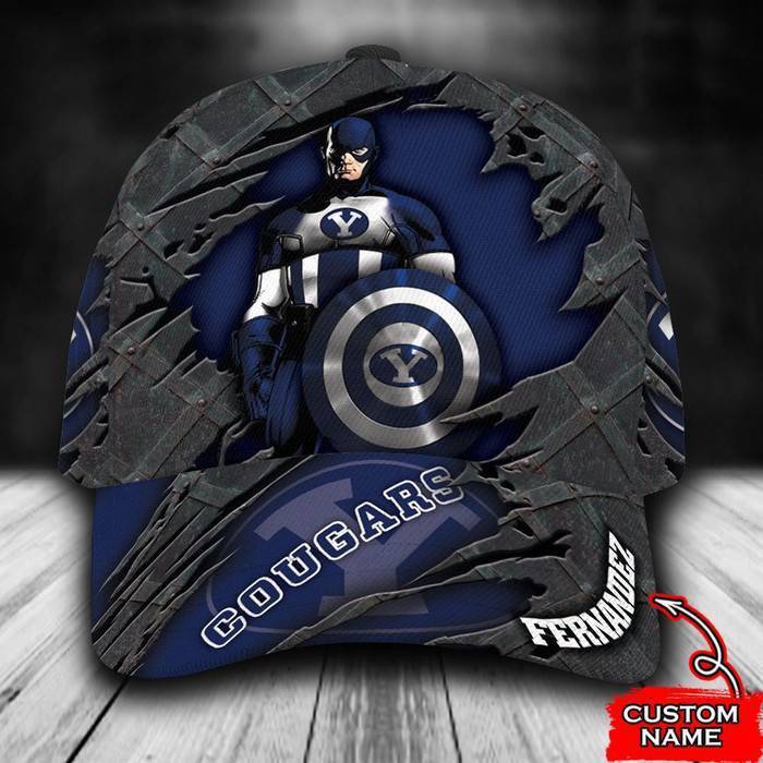 Personalized Byu Cougars Captain America 3D Classic Baseball Cap CNI574