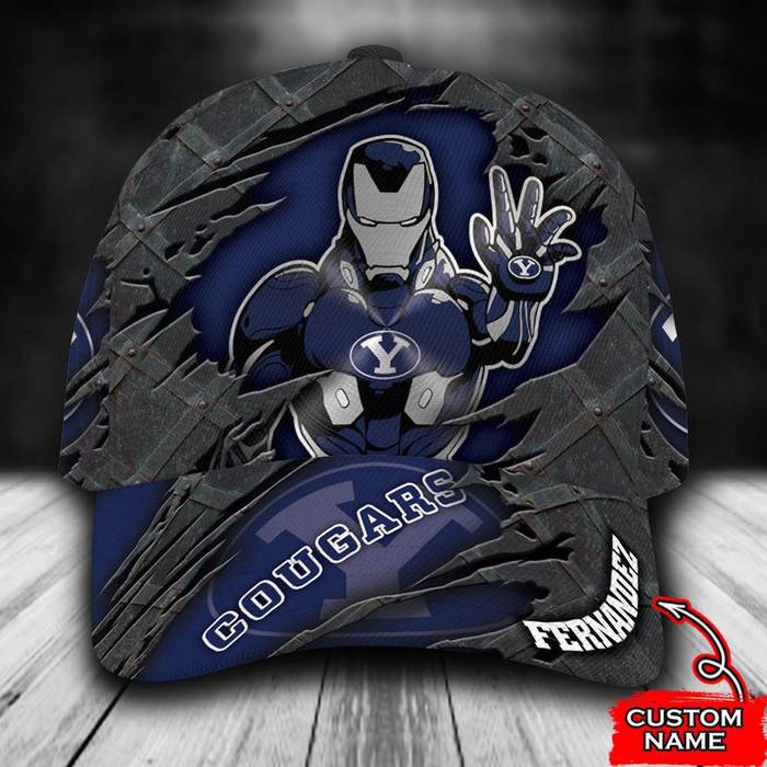 Personalized Byu Cougars Iron Man 3D Classic Baseball Cap CNI1380