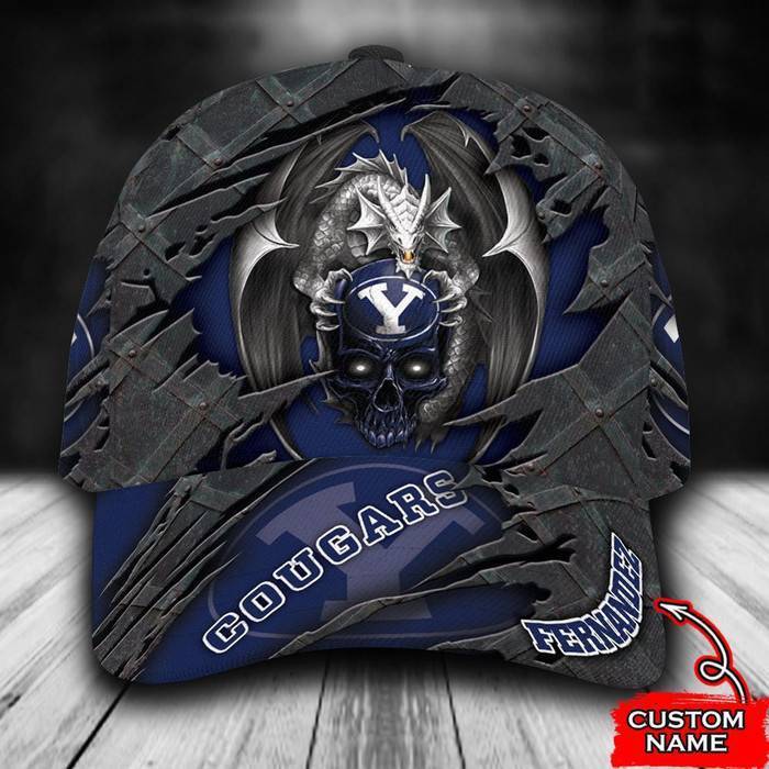 Personalized Byu Cougars Skull Dragon 3D Classic Baseball Cap CNI400