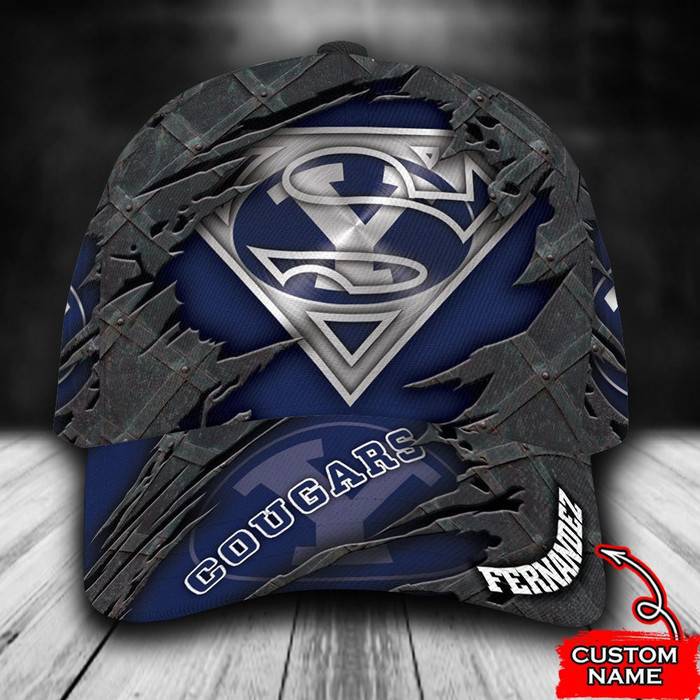 Personalized Byu Cougars Superman 3D Classic Baseball Cap CNI1810