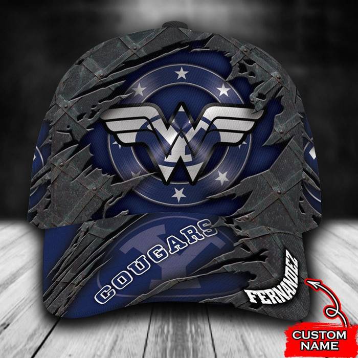 Personalized Byu Cougars Wonder Woman Logo 3D Baseball Cap Blue CNI1011