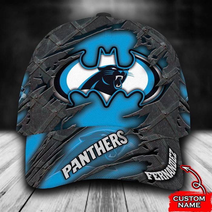 Personalized Carolina Panthers Batman Logo 3D Baseball Cap Blue CNI1931