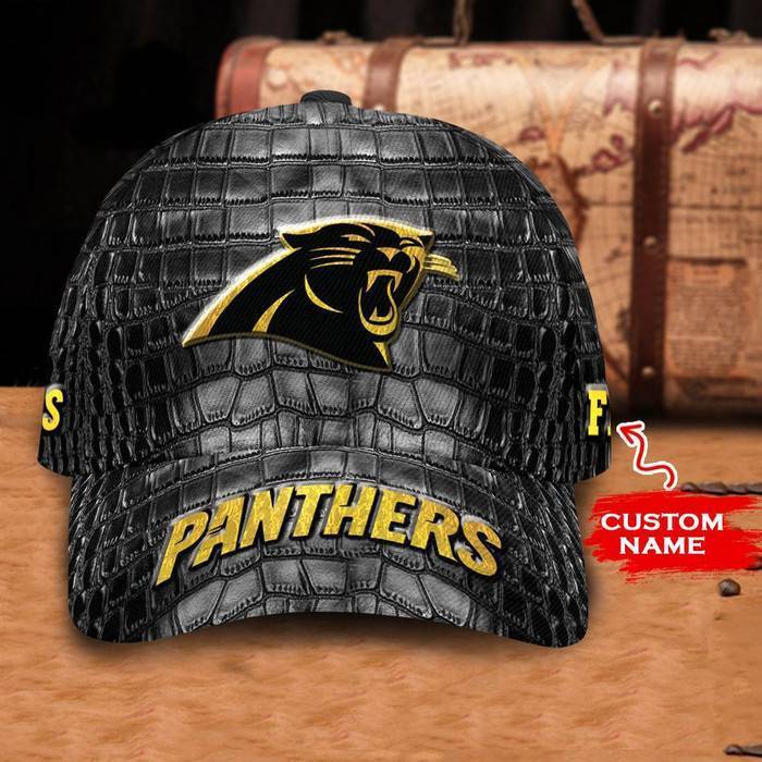 Personalized Carolina Panthers Crocodile Skin Pattern 3D Classic Baseball Cap CNI508