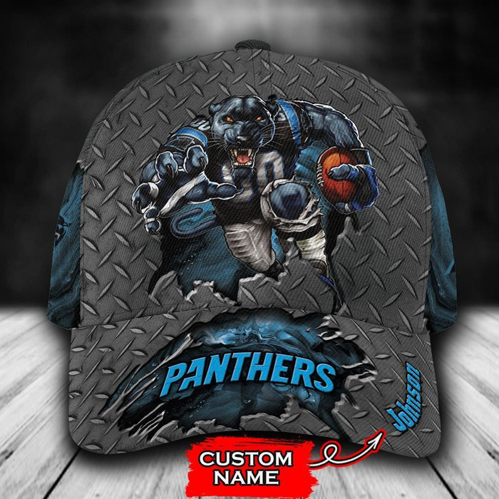 Personalized Carolina Panthers Mascot 3D Baseball Cap Blue CNI1797