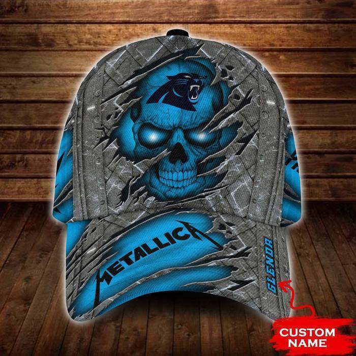 Personalized Carolina Panthers Metallica Band Skull 3D Classic Baseball Cap CNI191