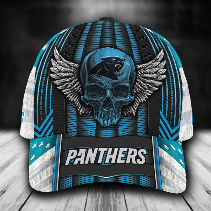 Personalized Carolina Panthers Skull Wings 3D Classic Baseball Cap CNI1974