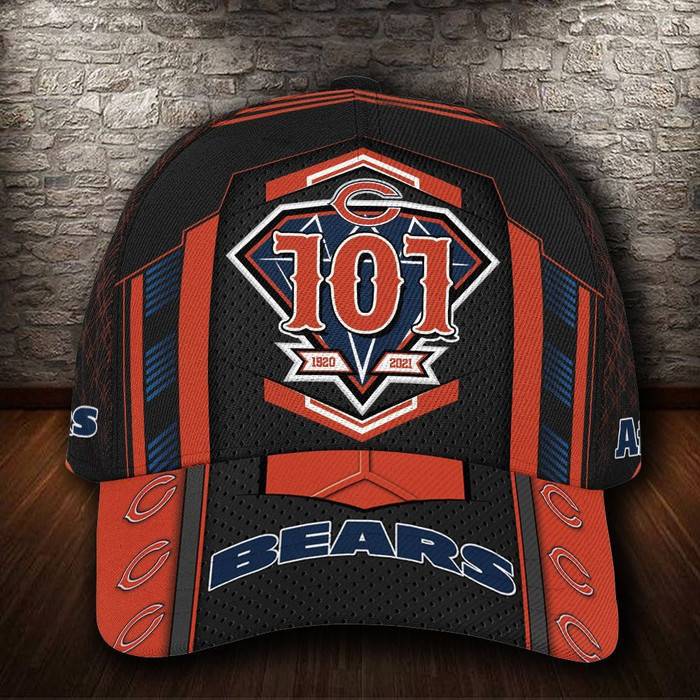 Personalized Chicago Bears 101 Years 1920 2021 Anniversary 3D Baseball Cap CNI1500