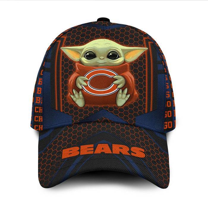 Personalized Chicago Bears Baby Yoda 3D Classic Baseball Cap CNI309