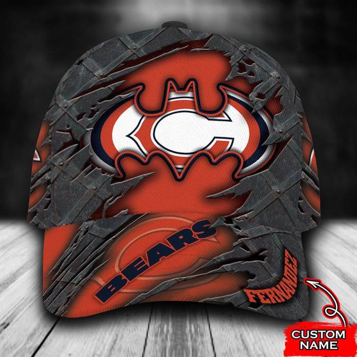 Personalized Chicago Bears Batman Logo 3D Baseball Cap Orange CNI1034