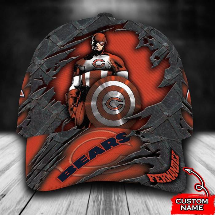 Personalized Chicago Bears Captain America 3D Classic Baseball Cap CNI671