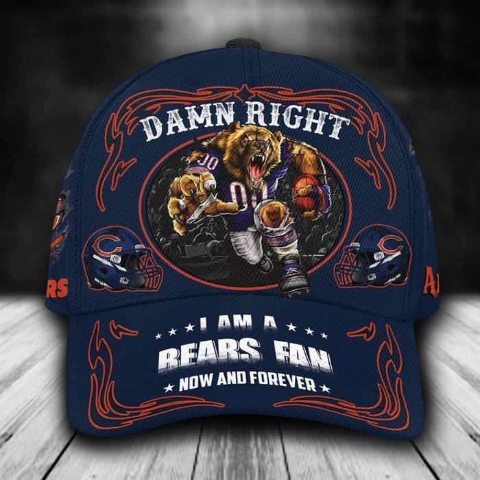 Personalized Chicago Bears Mascot Damn Right 3D Classic Baseball Cap CNI862