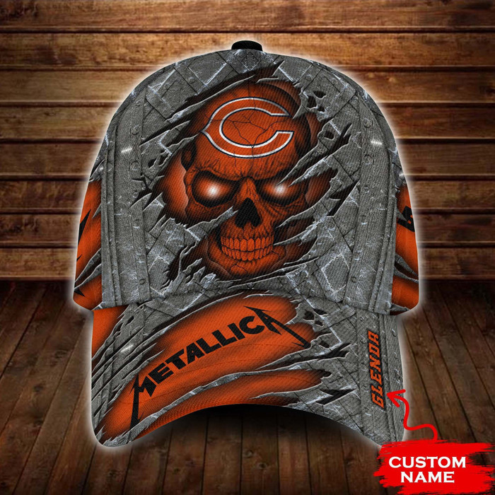 Personalized Chicago Bears Metallica Band 3D Classic Baseball Cap CNI631
