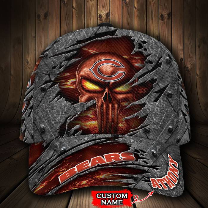 Personalized Chicago Bears Skull 3D Baseball Cap CNI1626