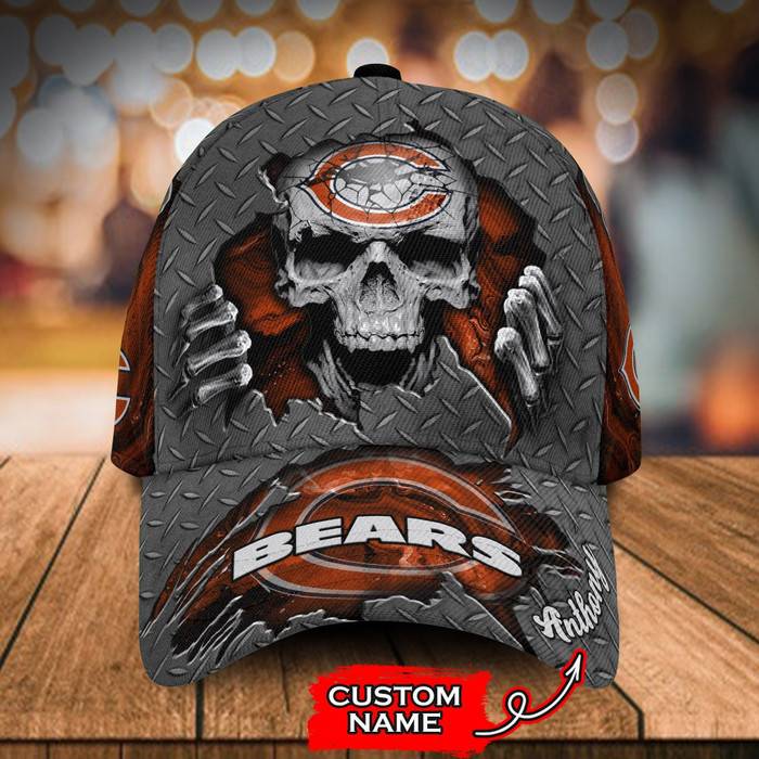 Personalized Chicago Bears Skull 3D Baseball Cap CNI1764