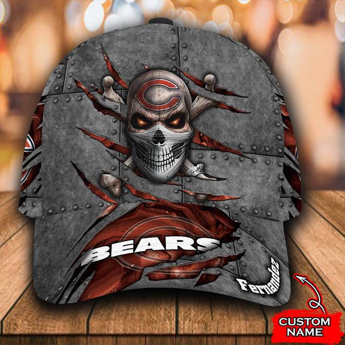 Personalized Chicago Bears Skull 3D Classic Baseball Cap CNI1944