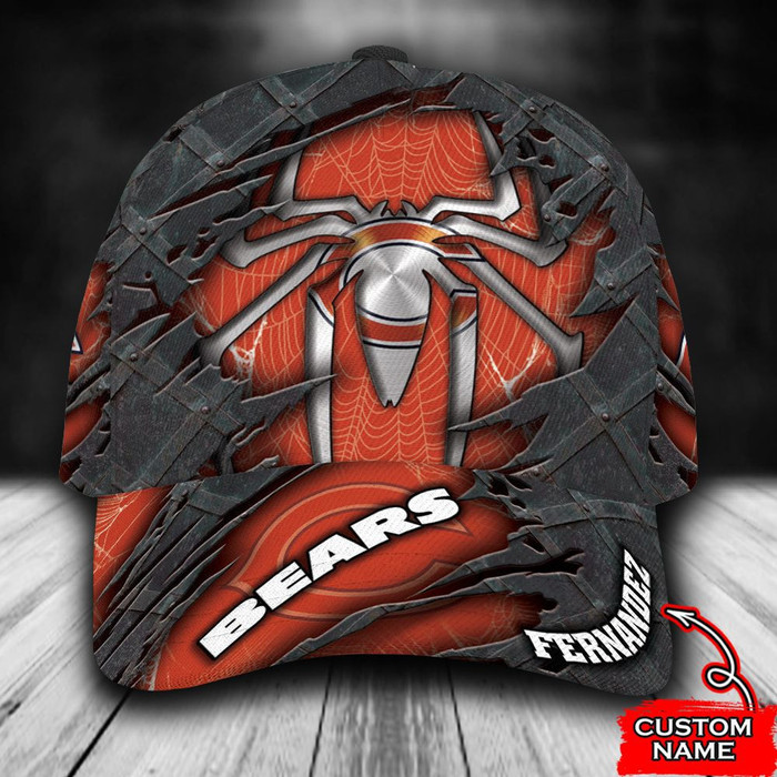 Personalized Chicago Bears Spider Man 3D Baseball Cap Red CNI1475