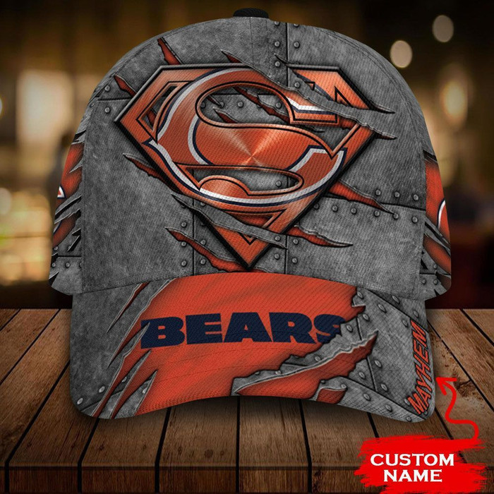 Personalized Chicago Bears Superman Logo 3D Baseball Cap CNI1456