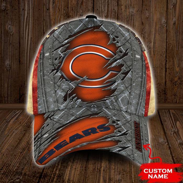 Personalized Chicago Bears USA Flag 3D Classic Baseball Cap CNI216